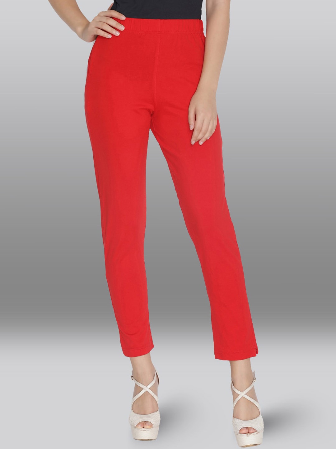 

LYRA Women Winter Warm Mid-Rise Regular Fit Cotton Trousers, Red