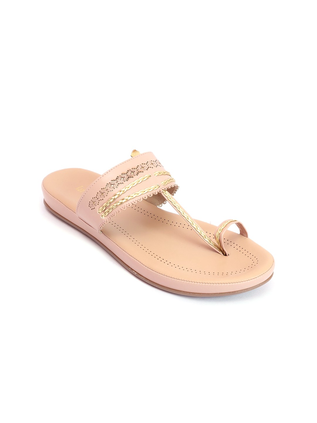 

LA SAVIE Textured One Toe Flats, Pink
