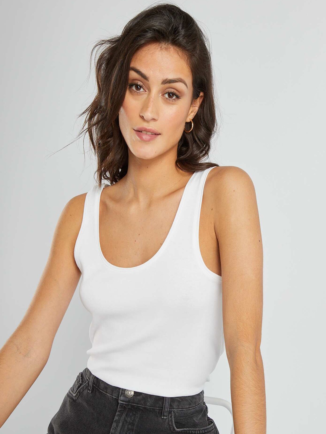 

KIABI Scoop Neck Regular T-shirt, White