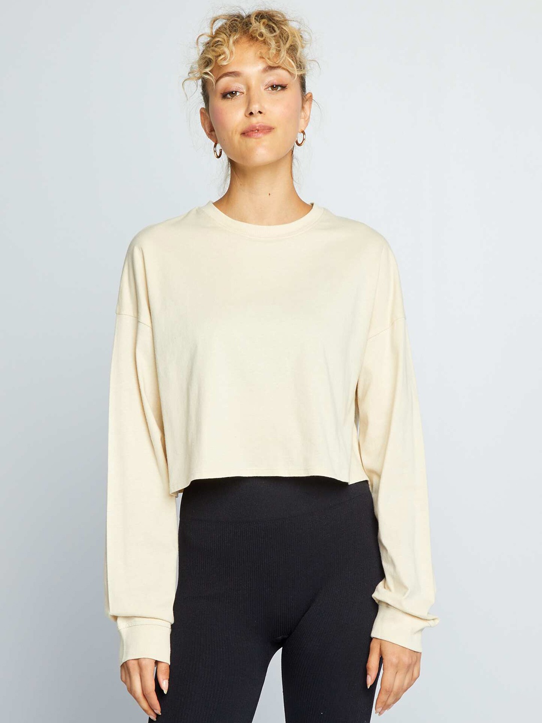 

KIABI Round Neck Regular T-shirt, Beige