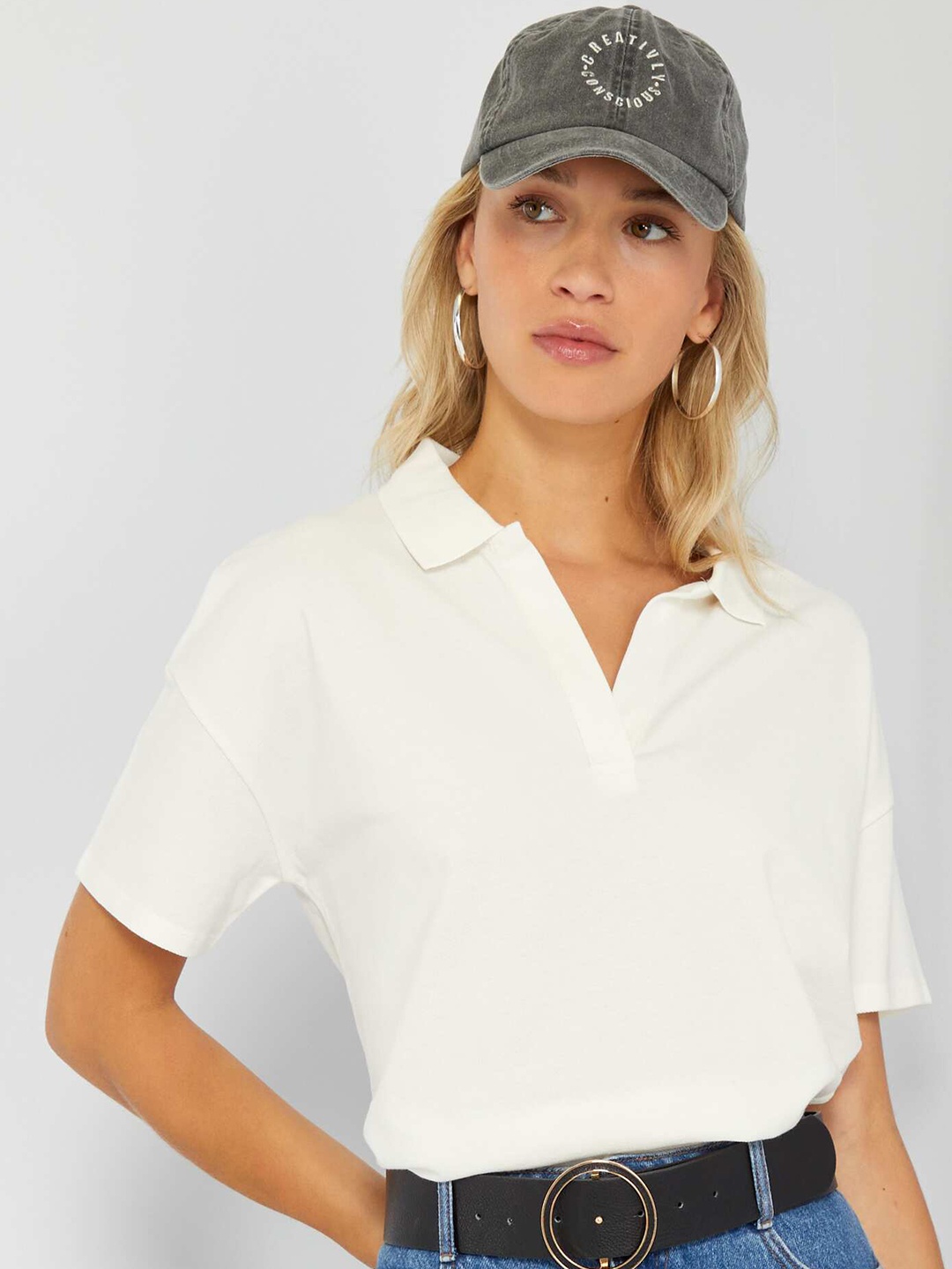 

KIABI Cotton Polo Collar T-shirt, White