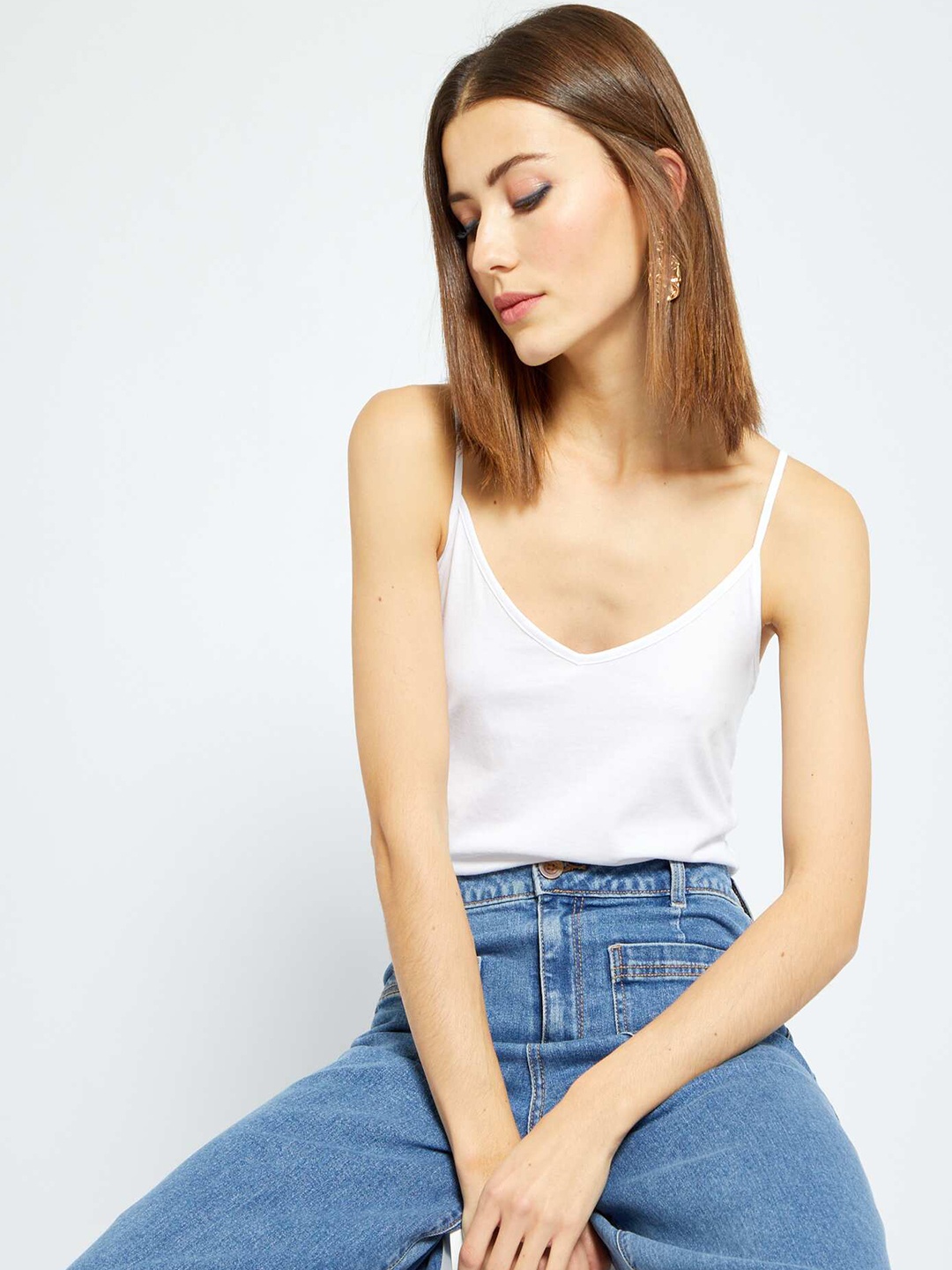 

KIABI Shoulder Straps Non Padded Cotton Camisole, White