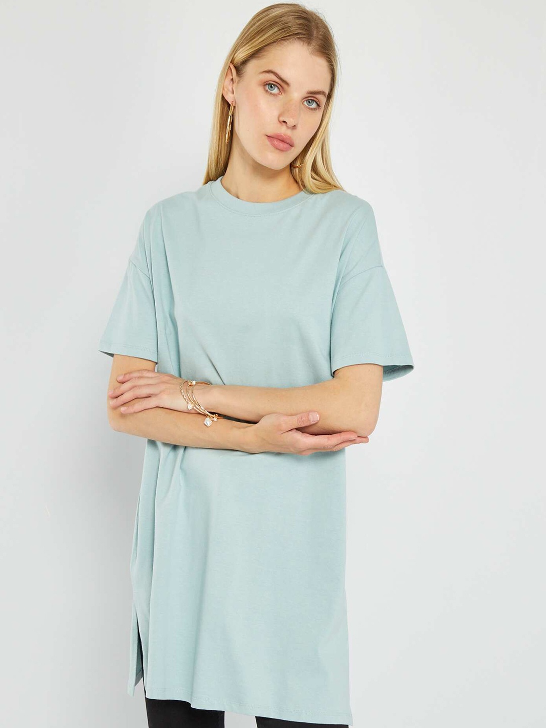 

KIABI Cotton Round Neck T-shirt, Blue