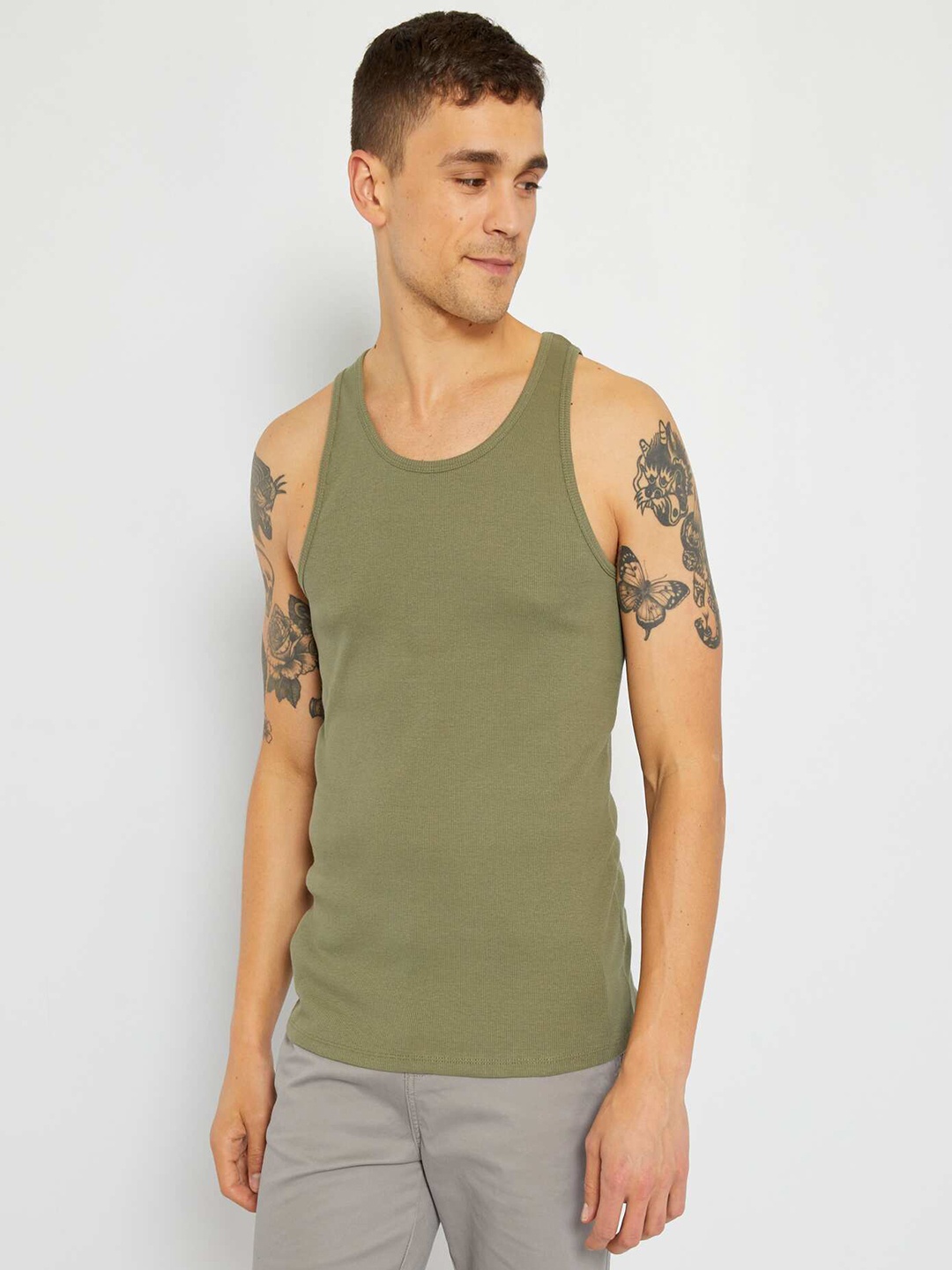 

KIABI Round Neck Cotton T-shirt, Green