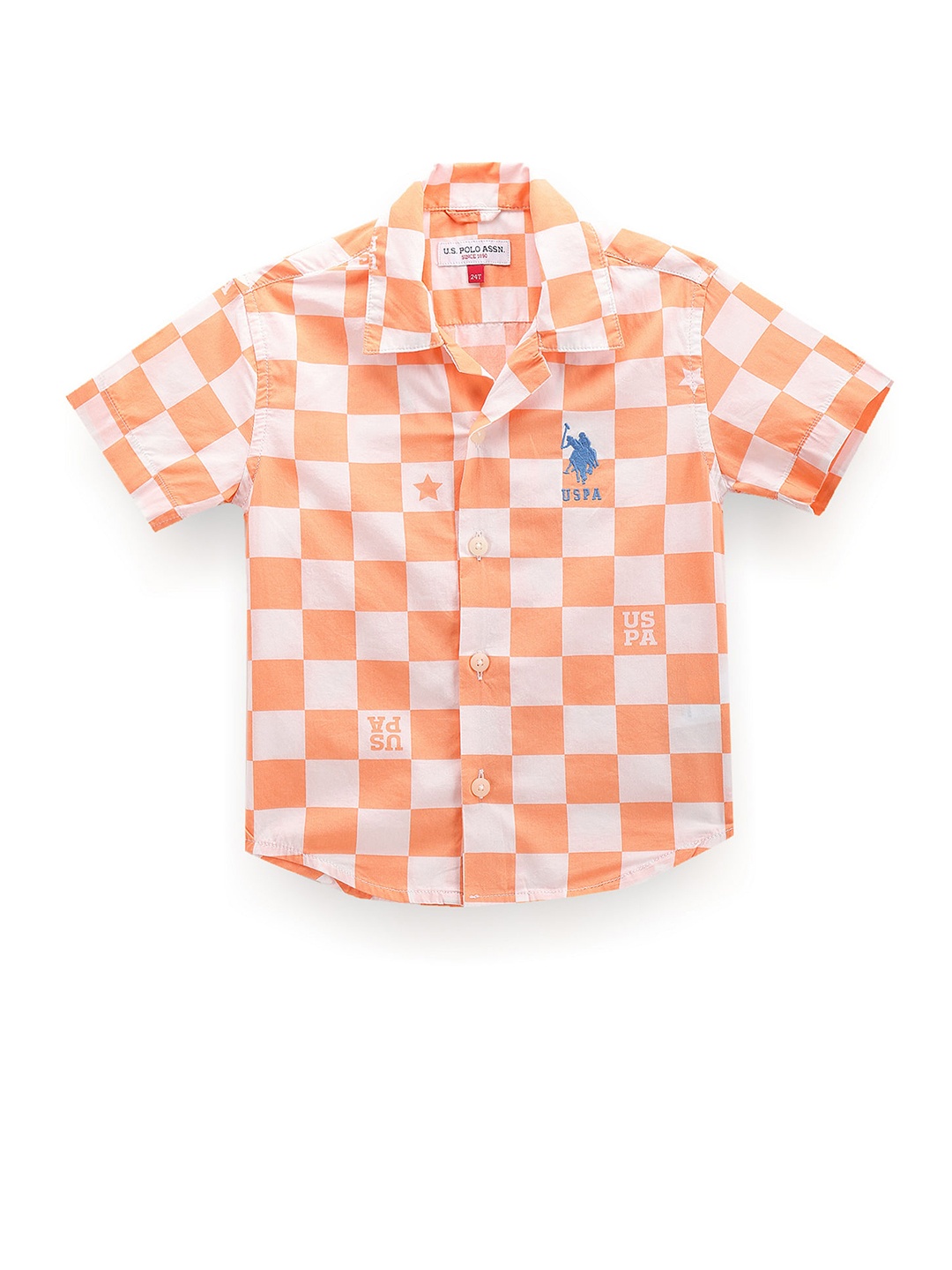 

U.S. Polo Assn. Kids Boys Classic Checked Casual Shirt, Orange