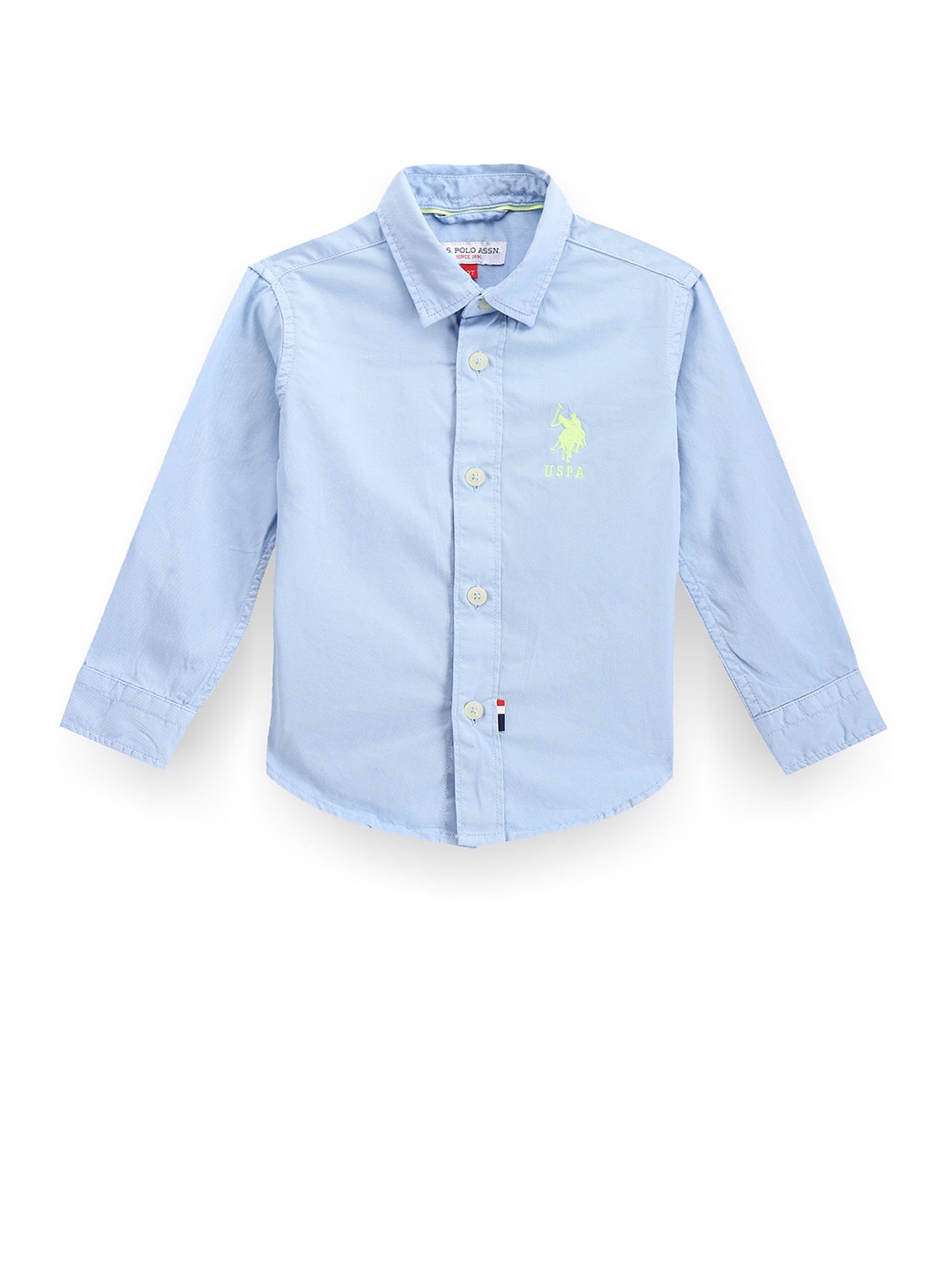 

U.S. Polo Assn. Kids Boys Classic Twill Spread Collar Long Sleeves Cotton Casual Shirt, Blue