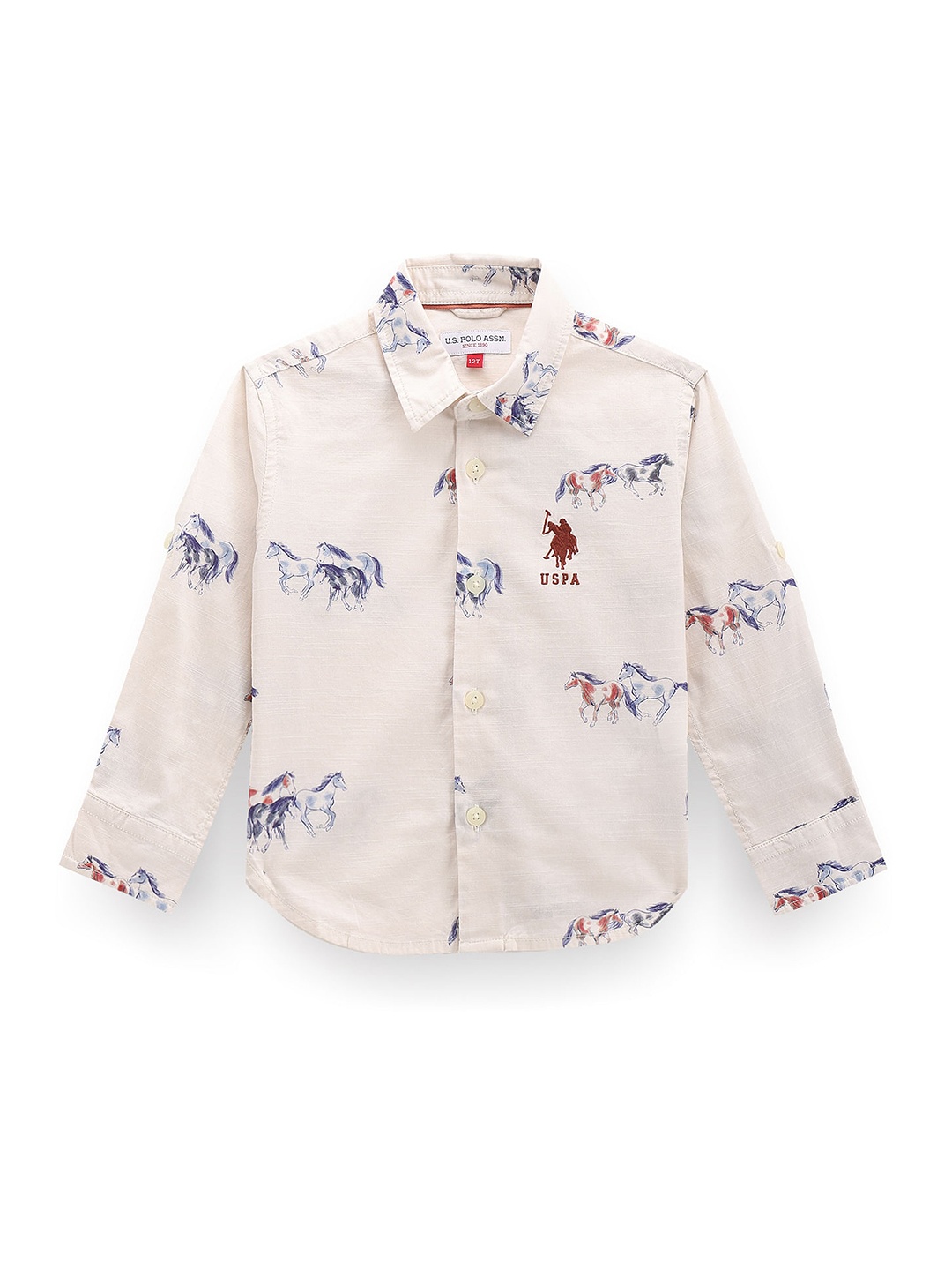 

U.S. Polo Assn. Kids Boys Classic Printed Cotton Casual Shirt, White