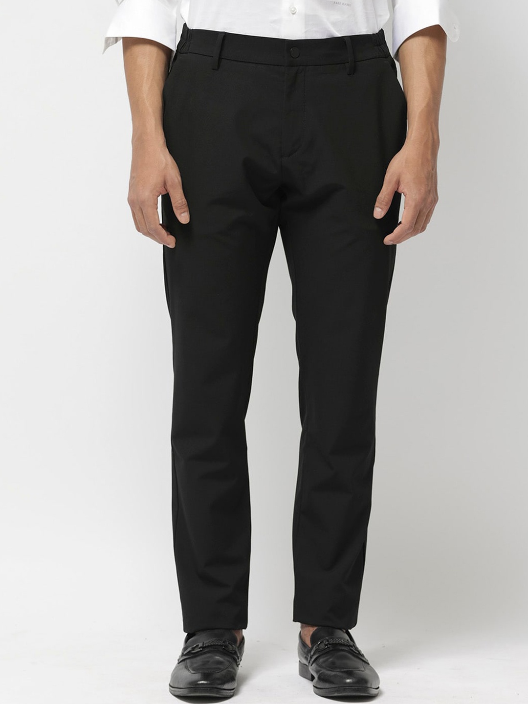 

RARE RABBIT Men Mid-Rise Formal Trousers, Black