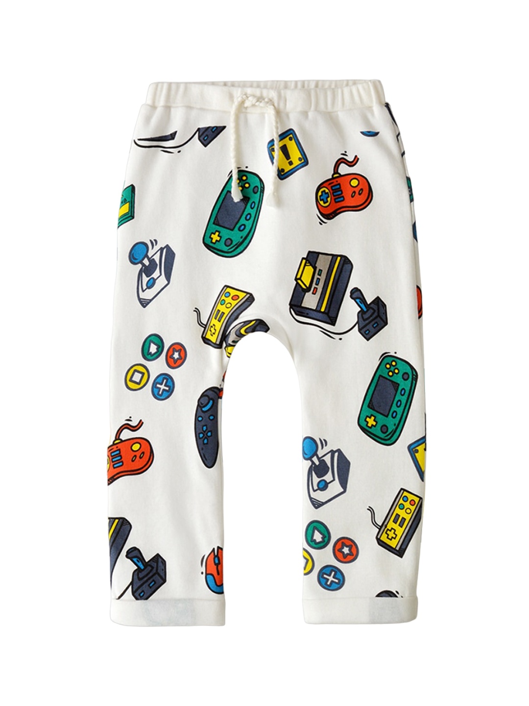 INCLUD Infant Printed Cotton Joggers, White