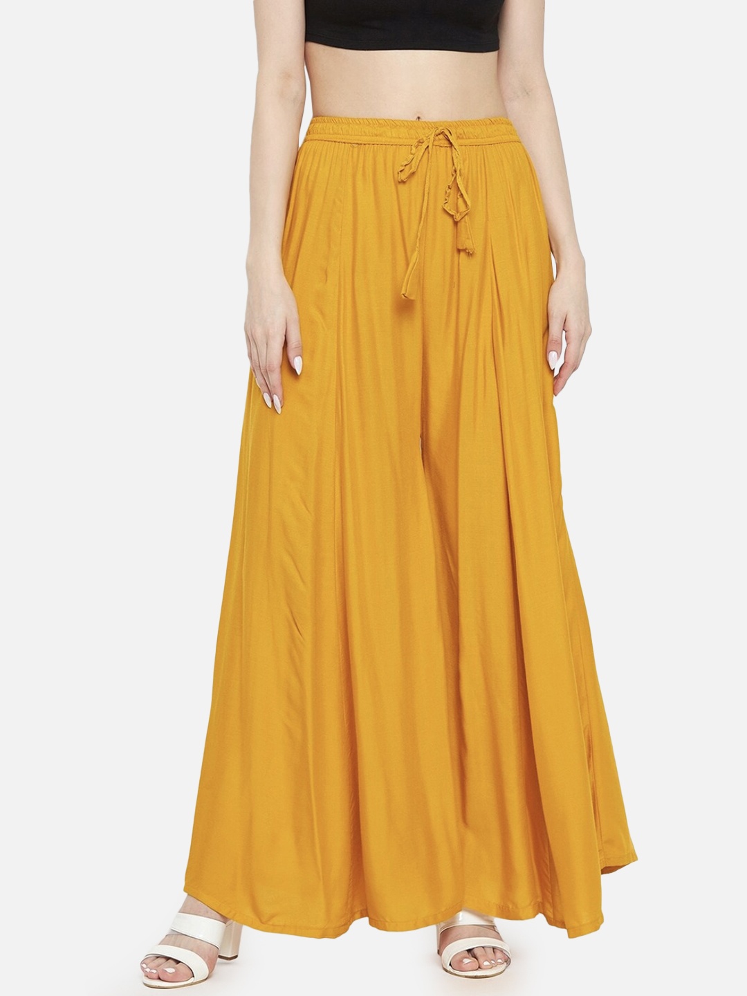 

BCZ Style Women Flared Palazzo, Yellow