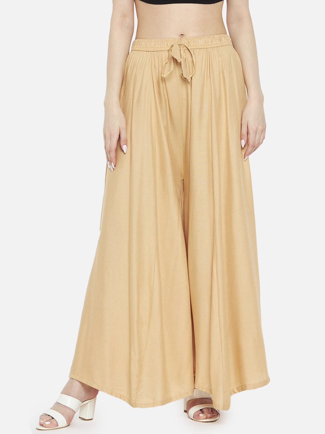 

BCZ Style Women Flared Palazzo, Beige