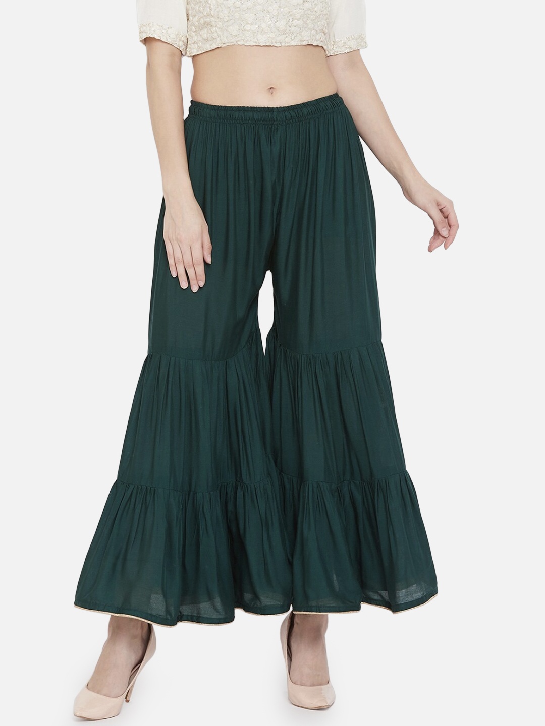 

BCZ Style Women Flared Sharara, Green