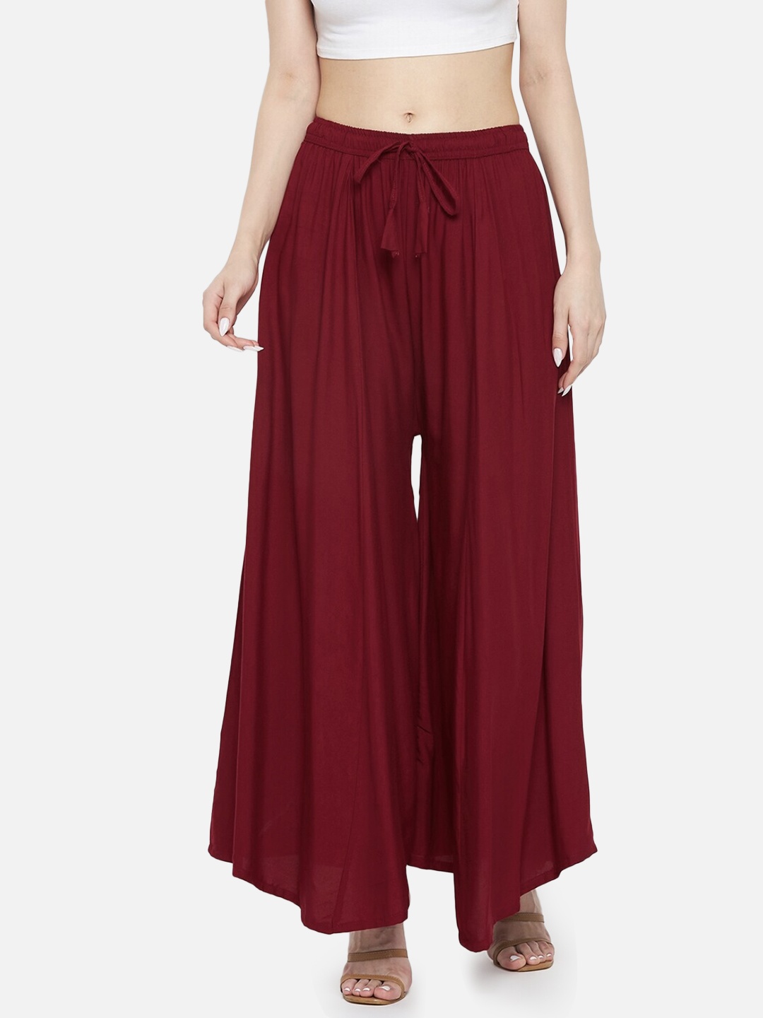 

BCZ Style Women Flared Palazzo, Maroon