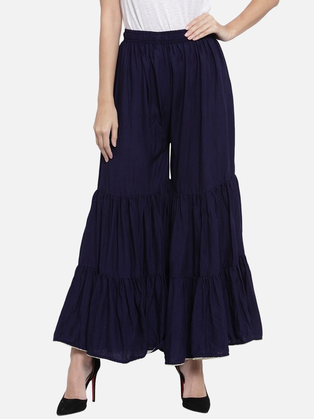 

BCZ Style Women Flared Sharara, Navy blue
