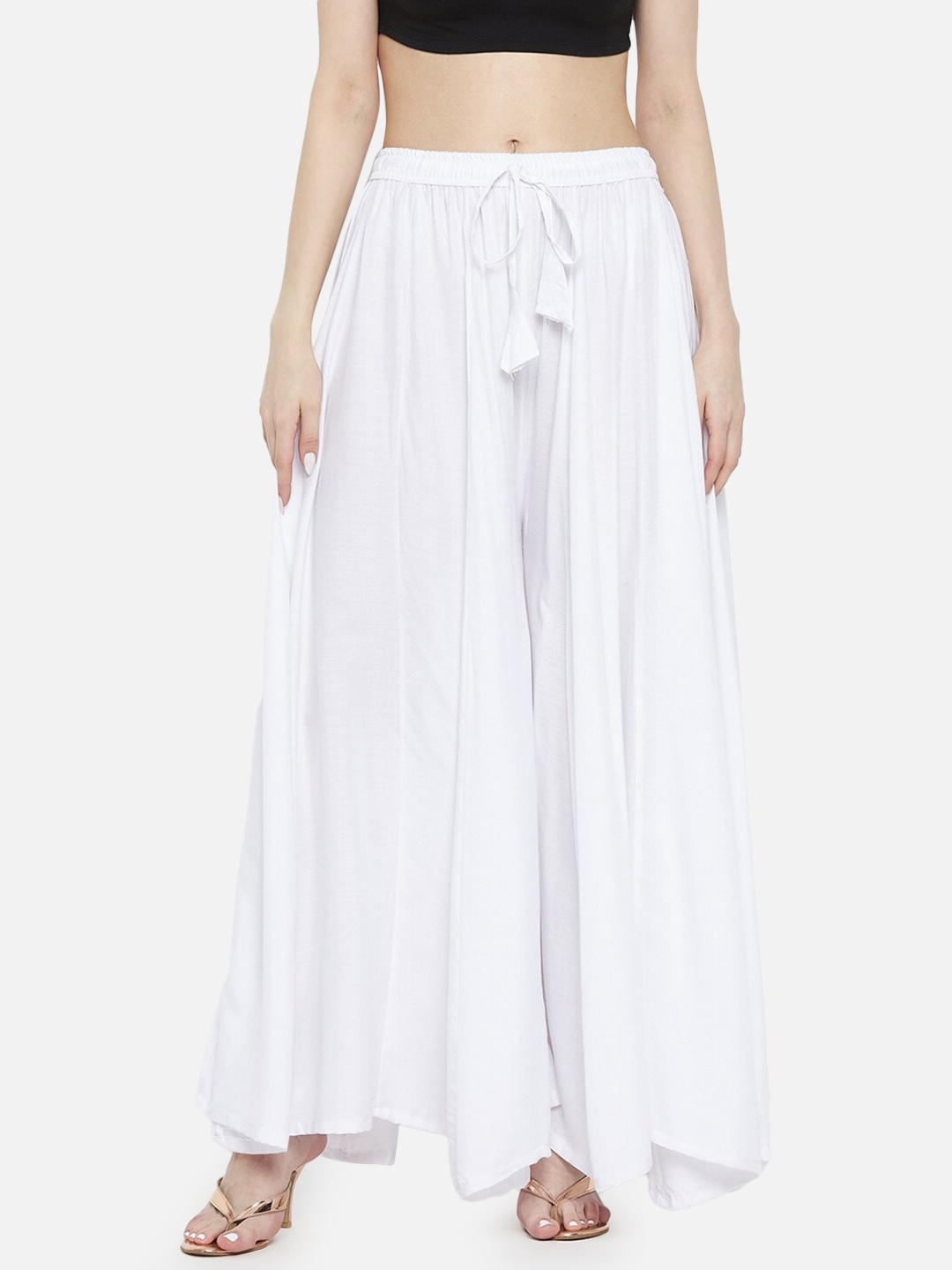 

BCZ Style Women Flared Palazzo, White