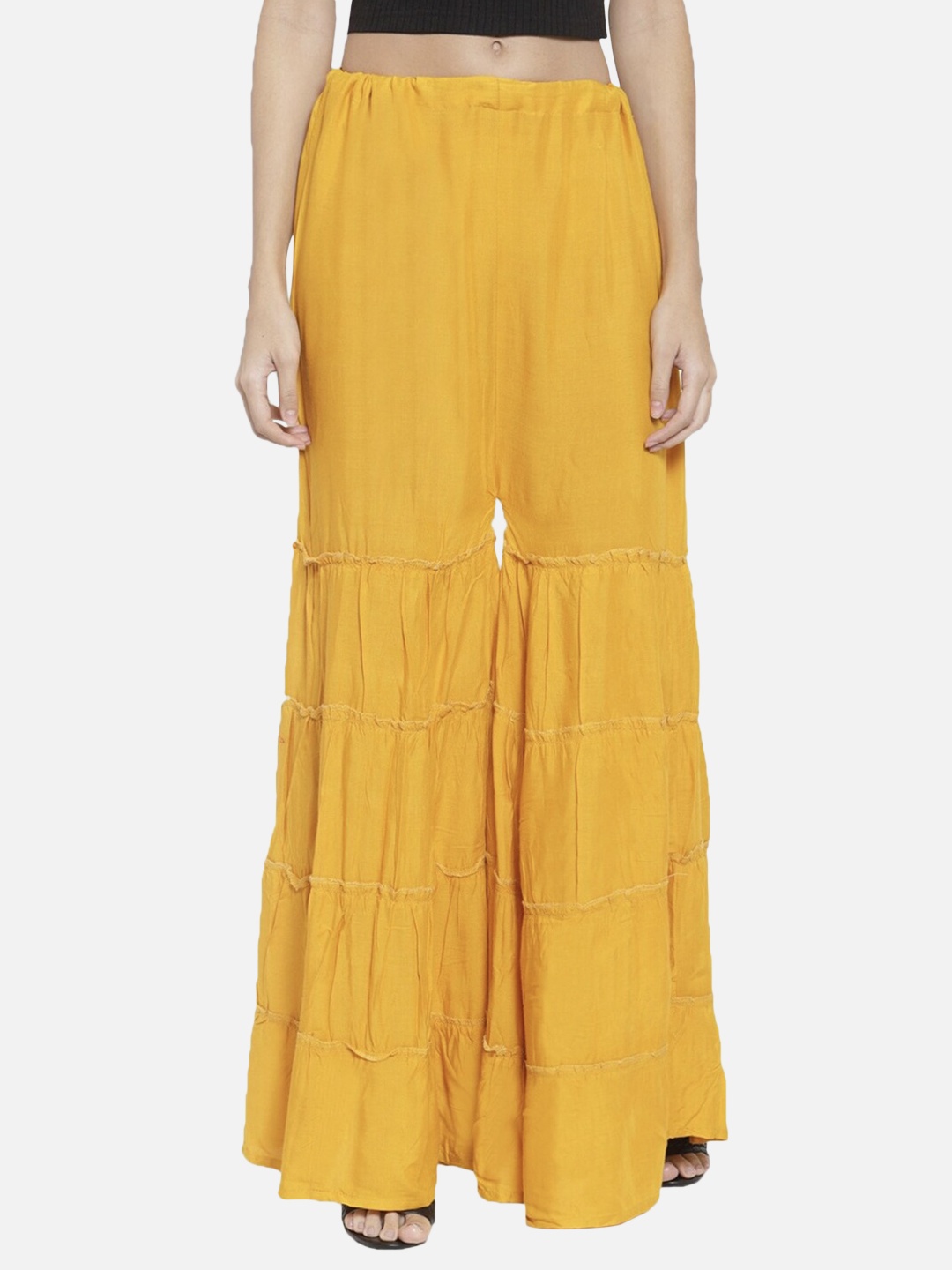 

BCZ Style Women Flared Sharara, Yellow