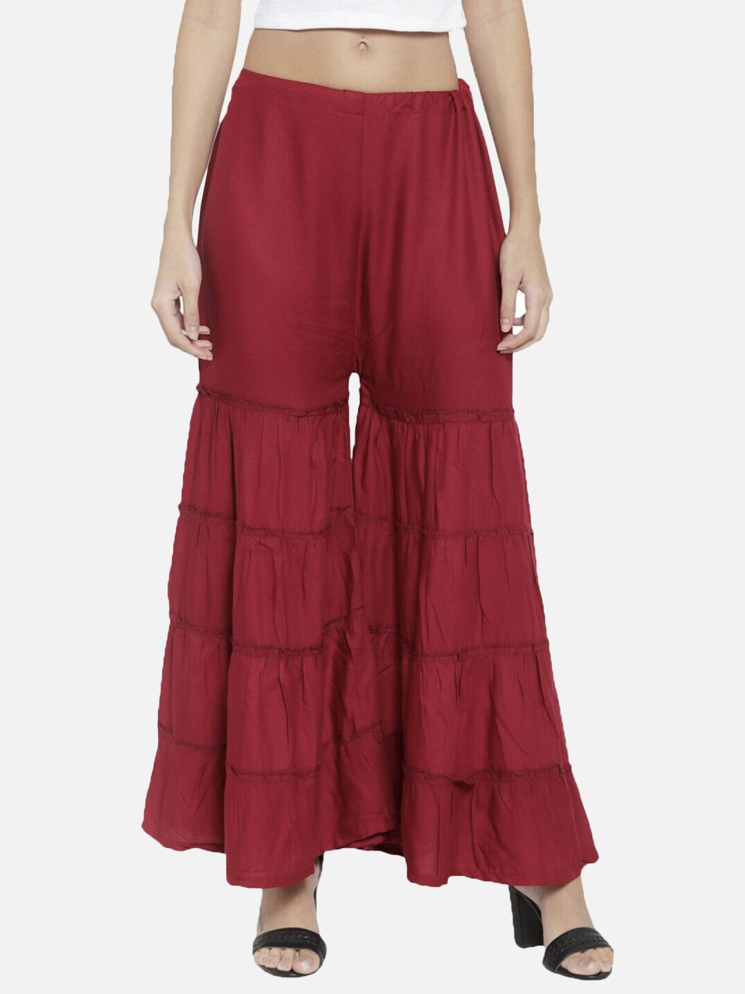 

BCZ Style Women Flared Sharara, Maroon