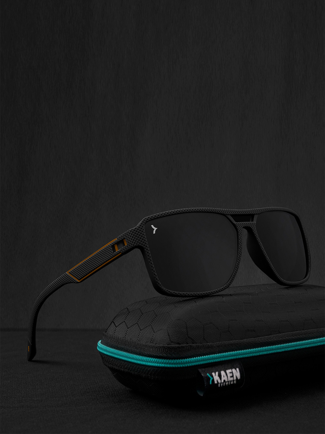 

Eyewearlabs Unisex Rectangle Sunglasses with Polarised Lens ELKASKazC1, Black