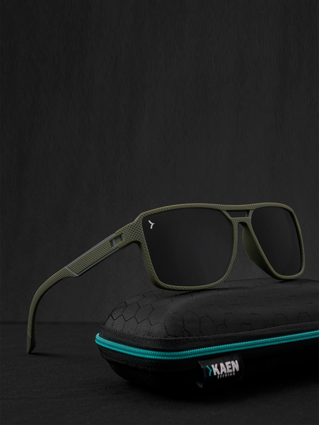 Eyewearlabs Unisex Rectangle Sunglasses with Polarised Lens ELKASKazC3, Green