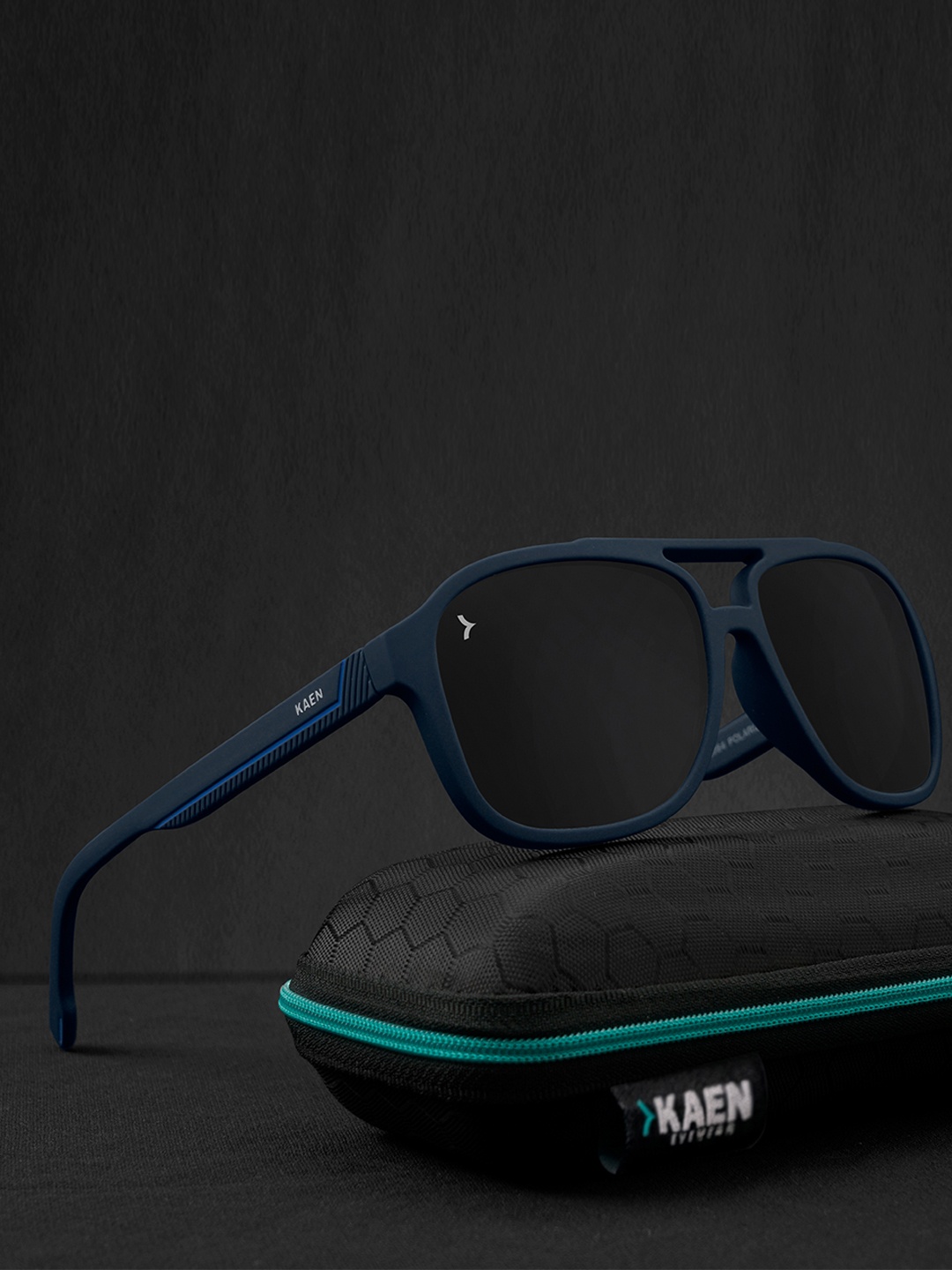 

Eyewearlabs Unisex Rectangle Sunglasses with Polarised Lens ELKASKlayC2, Blue
