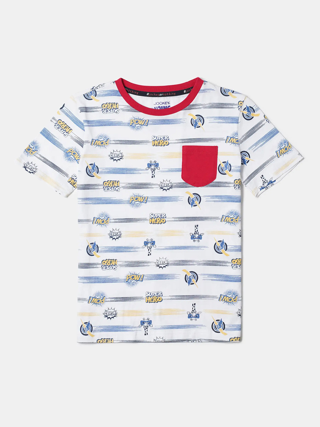 

Jockey Boys Super Combed Cotton Printed Round Neck Half Sleeve T-shirt-CB08, Assorted