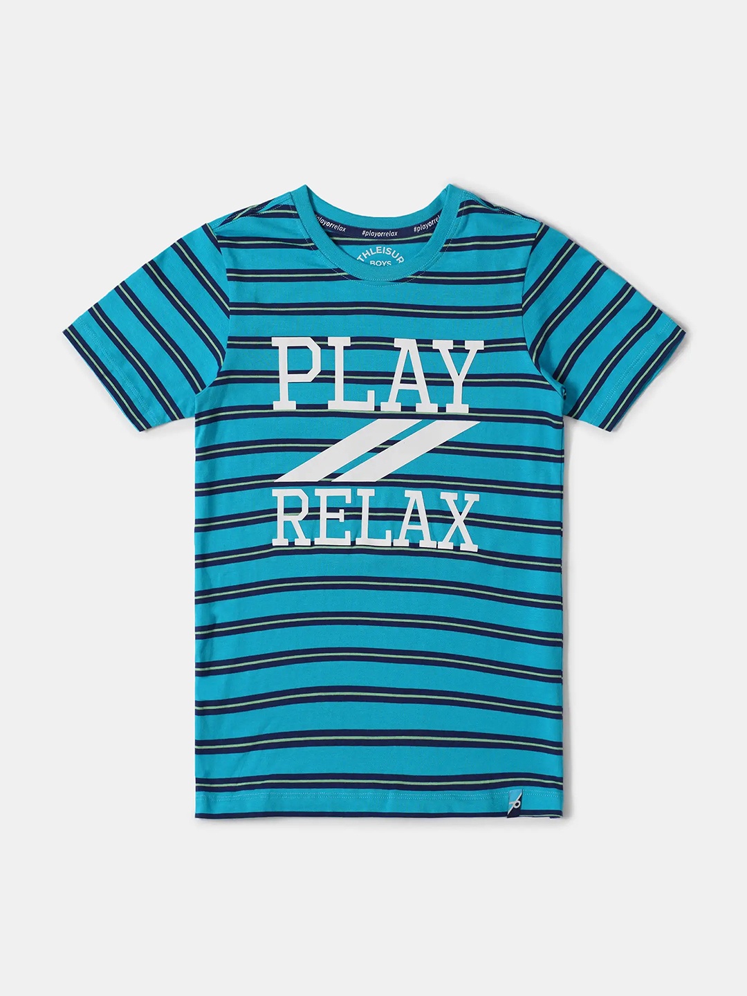 

Jockey Boys Super Combed Cotton Yarn Dyed Striped T-shirt - AB20, Blue