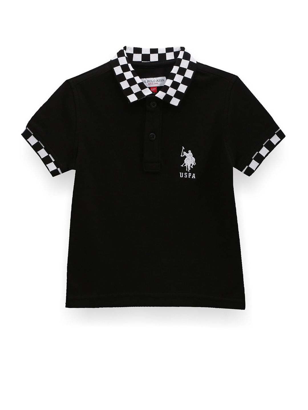 

U.S. Polo Assn. Kids Boys Polo Collar Pure Cotton T-shirt, Black