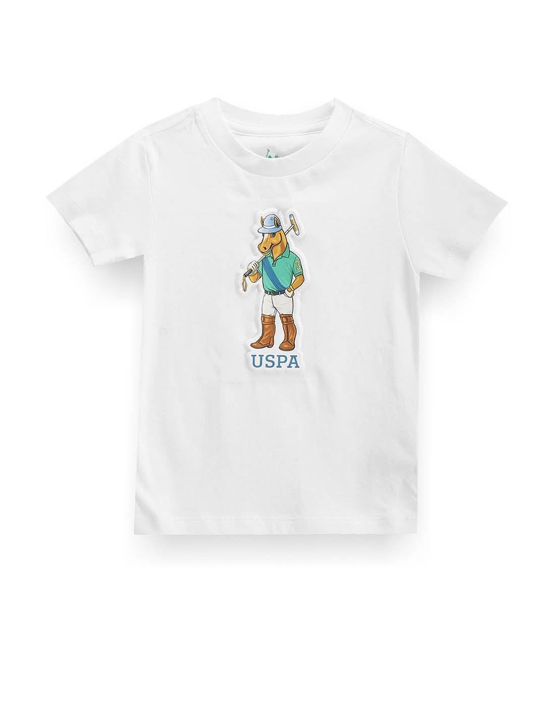

U.S. Polo Assn. Kids Boys Printed Pure Cotton T-shirt, White