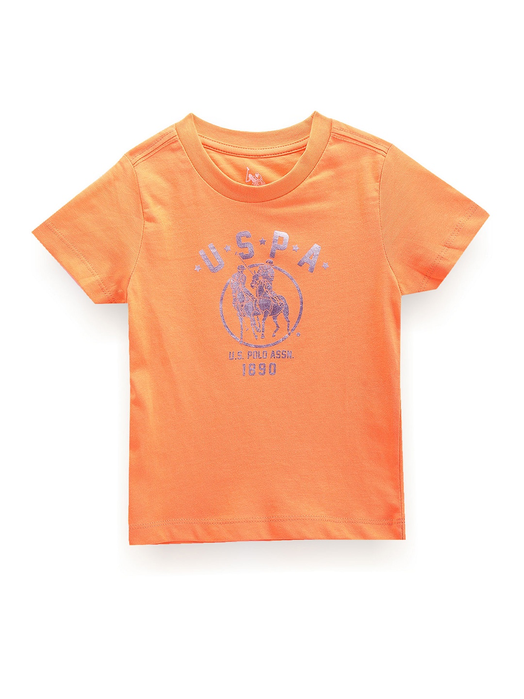 

U.S. Polo Assn. Kids Boys Printed Pure Cotton T-shirt, Orange