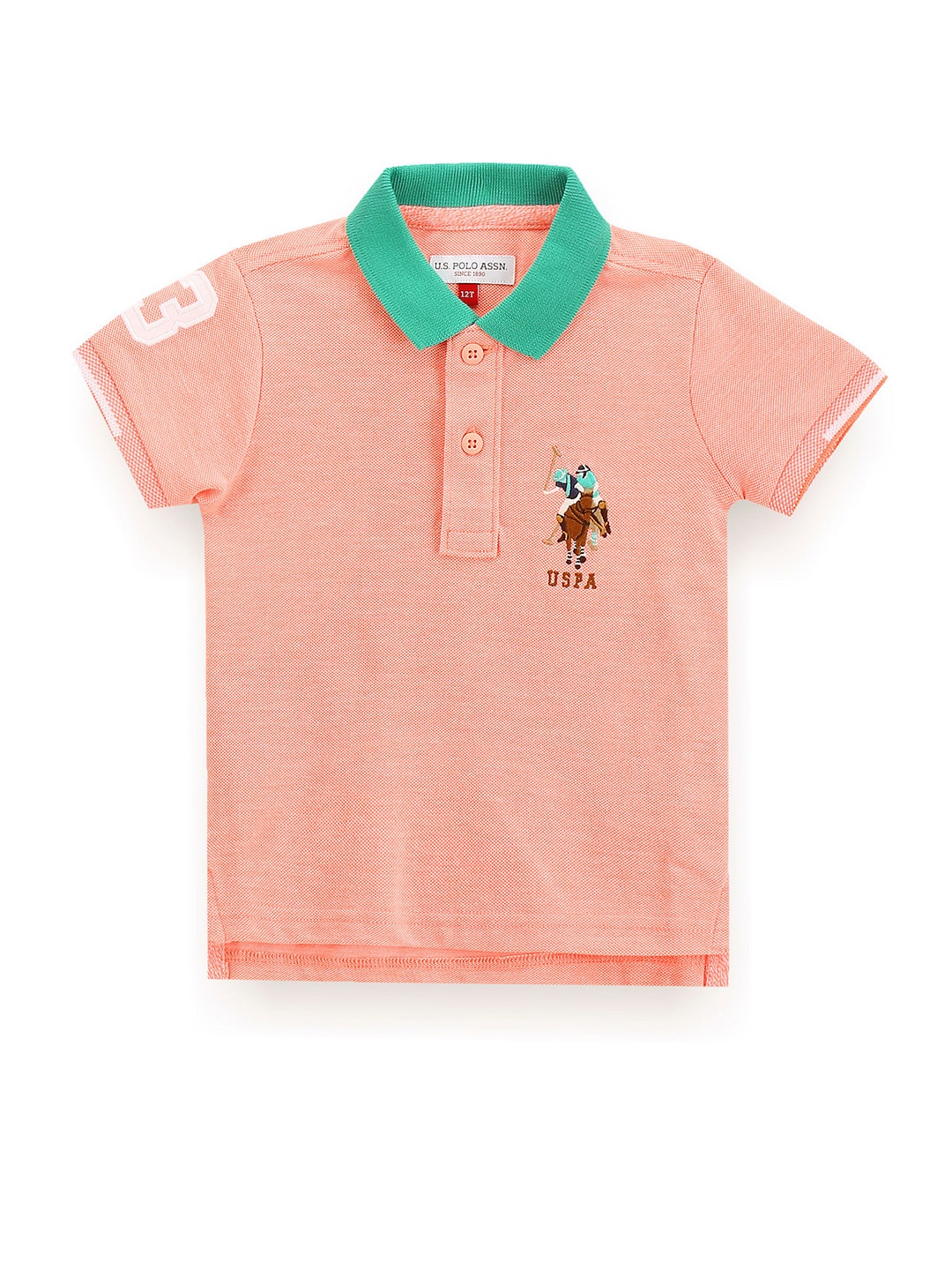 

U.S. Polo Assn. Kids Boys Polo Collar Pure Cotton T-shirt, Pink