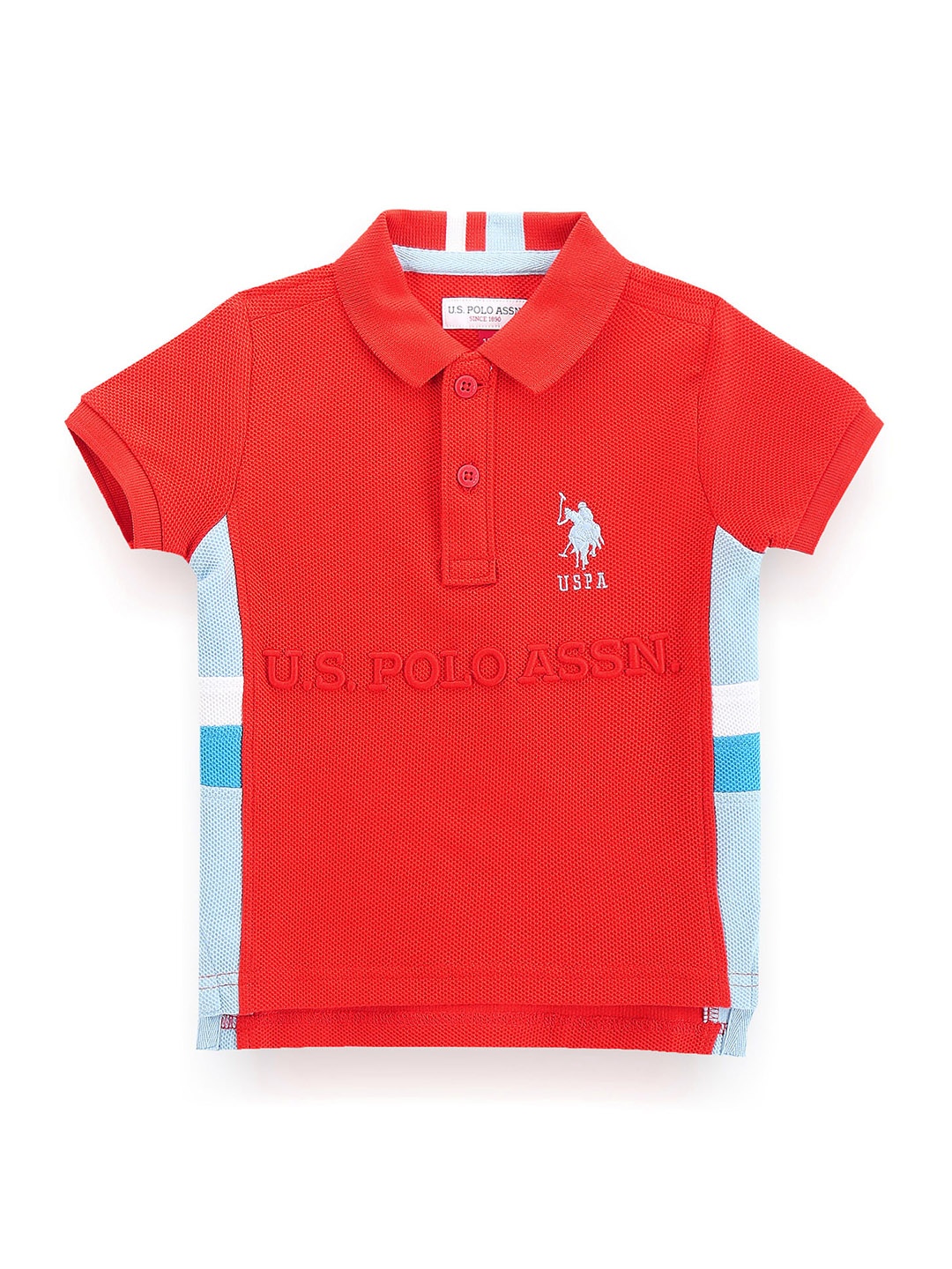 

U.S. Polo Assn. Kids Boys Polo Collar Pure Cotton T-shirt, Red