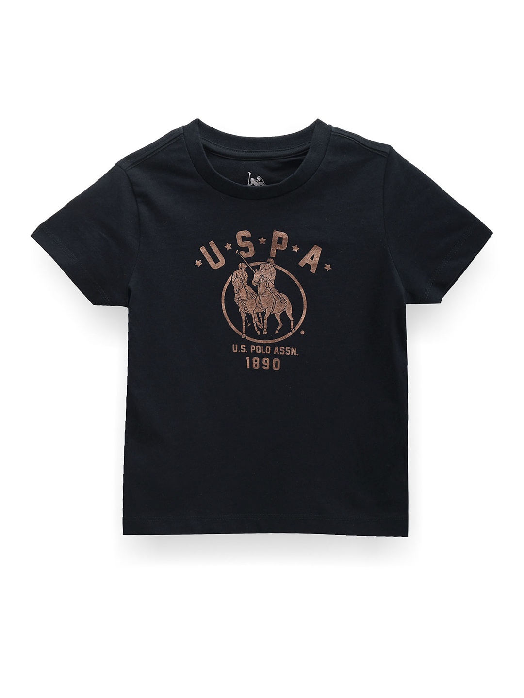 

U.S. Polo Assn. Kids Boys Typography Printed Pure Cotton T-shirt, Blue