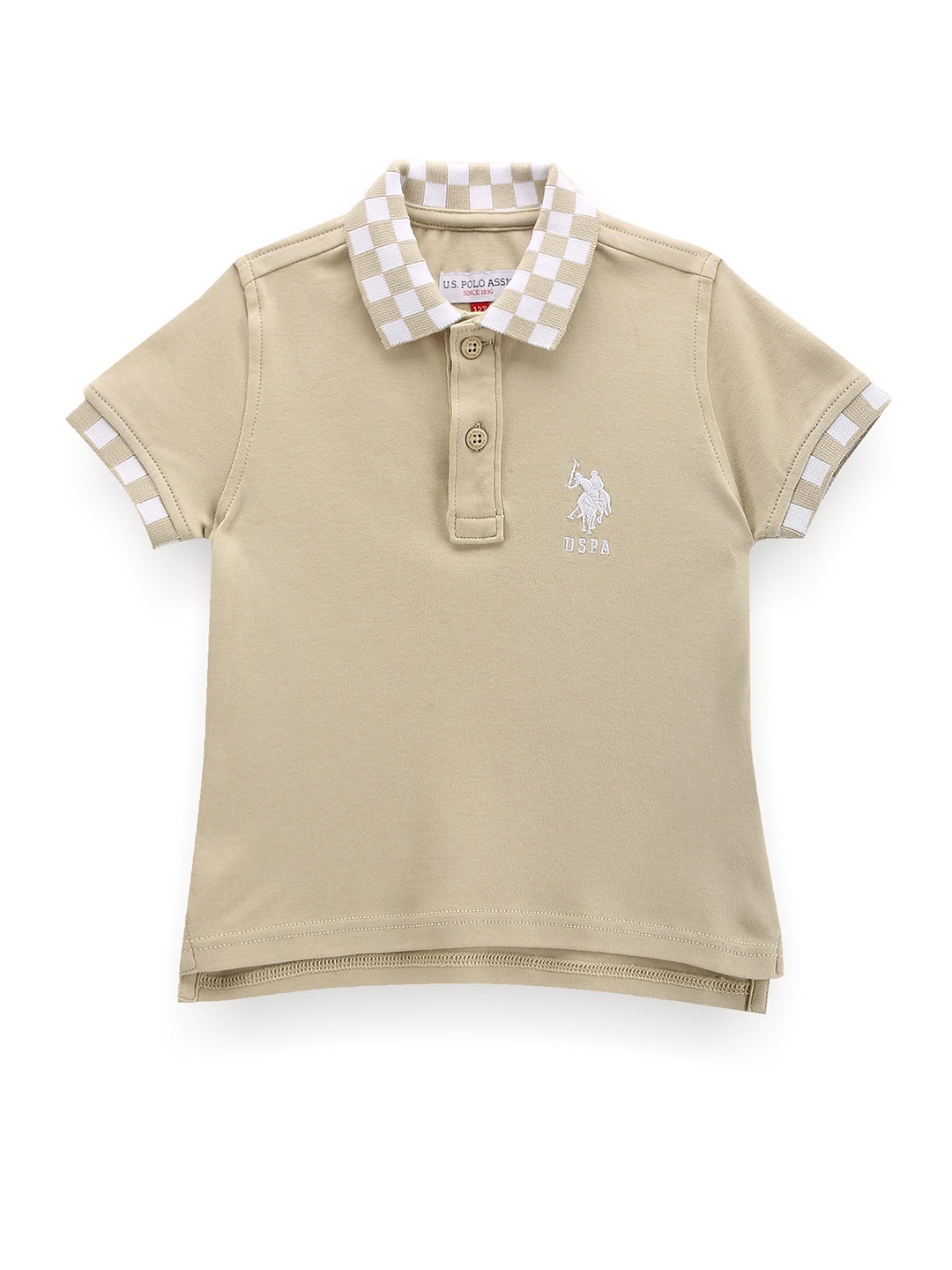 

U.S. Polo Assn. Kids Boys Polo Collar Pure Cotton T-shirt, Beige