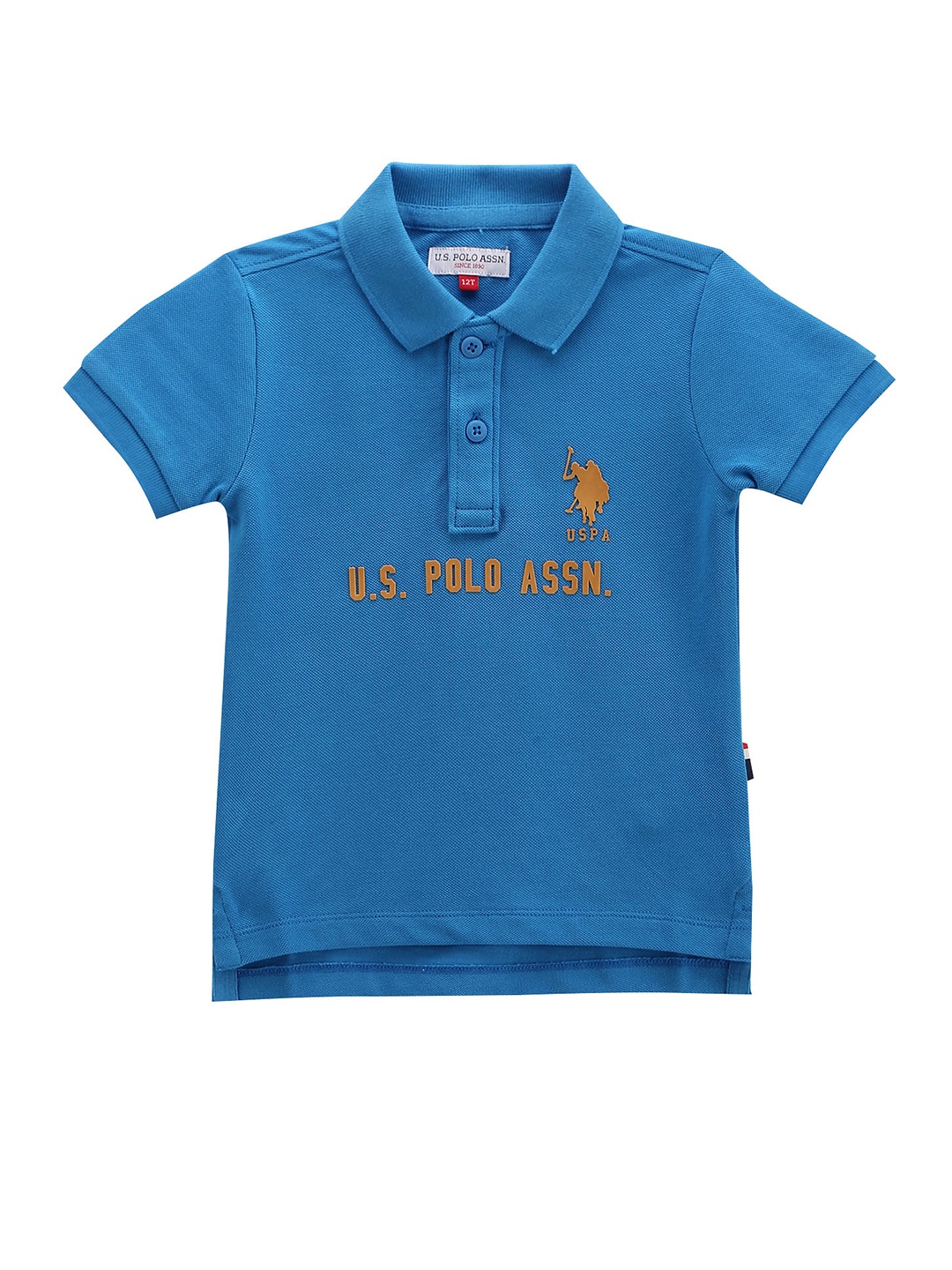 

U.S. Polo Assn. Kids Boys Typography Polo Collar Pure Cotton T-shirt, Blue