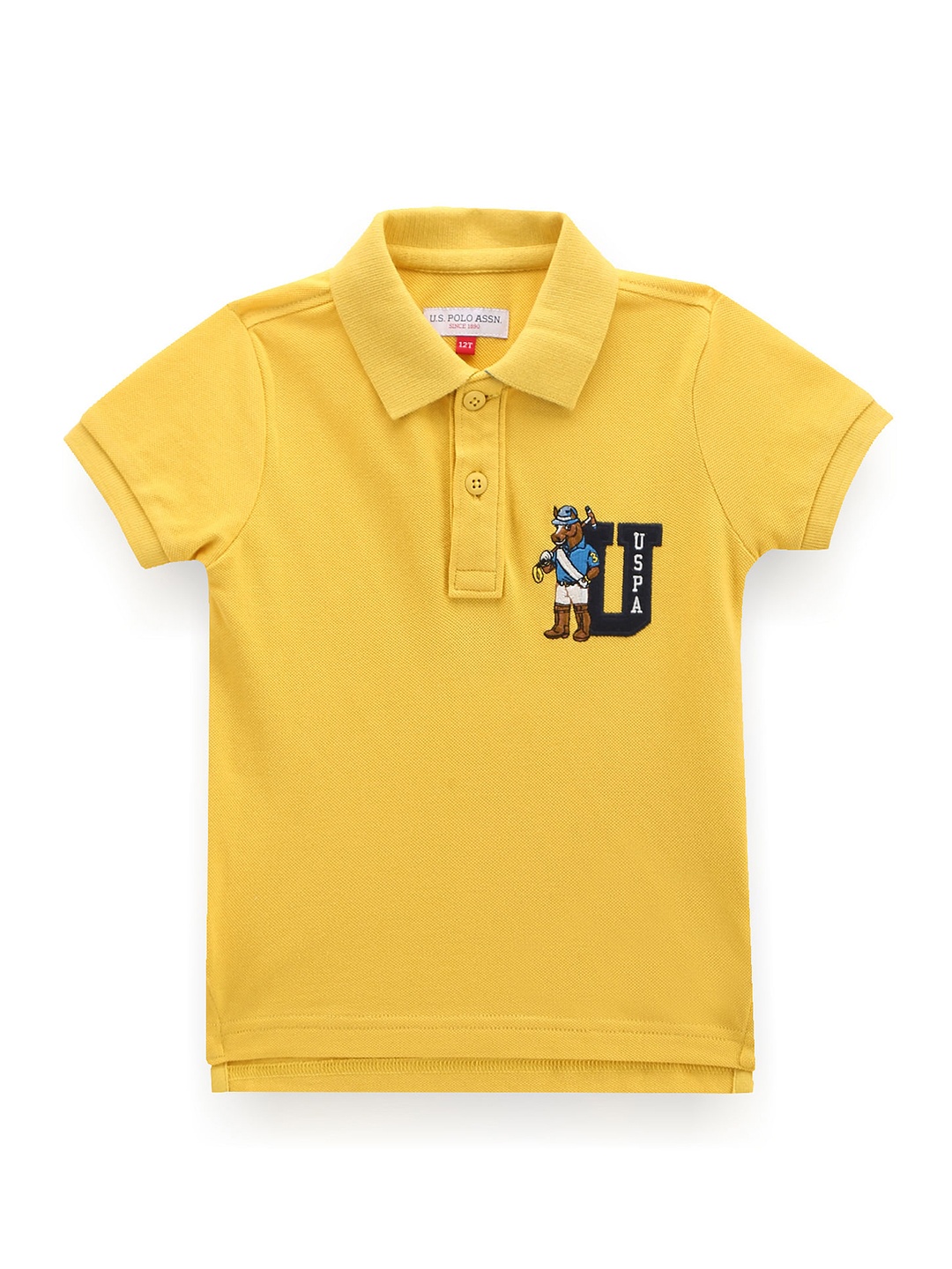 

U.S. Polo Assn. Kids Boys Polo Collar Pure Cotton T-shirt, Yellow