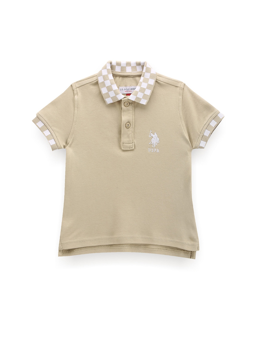 

U.S. Polo Assn. Kids Boys Polo Collar Pure Cotton T-shirt, Beige