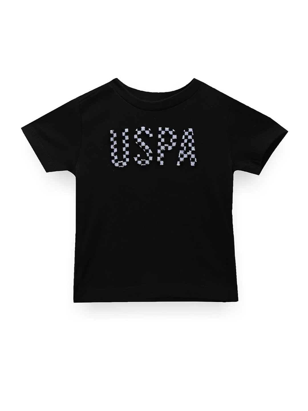 

U.S. Polo Assn. Kids Typography Printed Round Neck Short Sleeves Pure Cotton T-shirt, Black