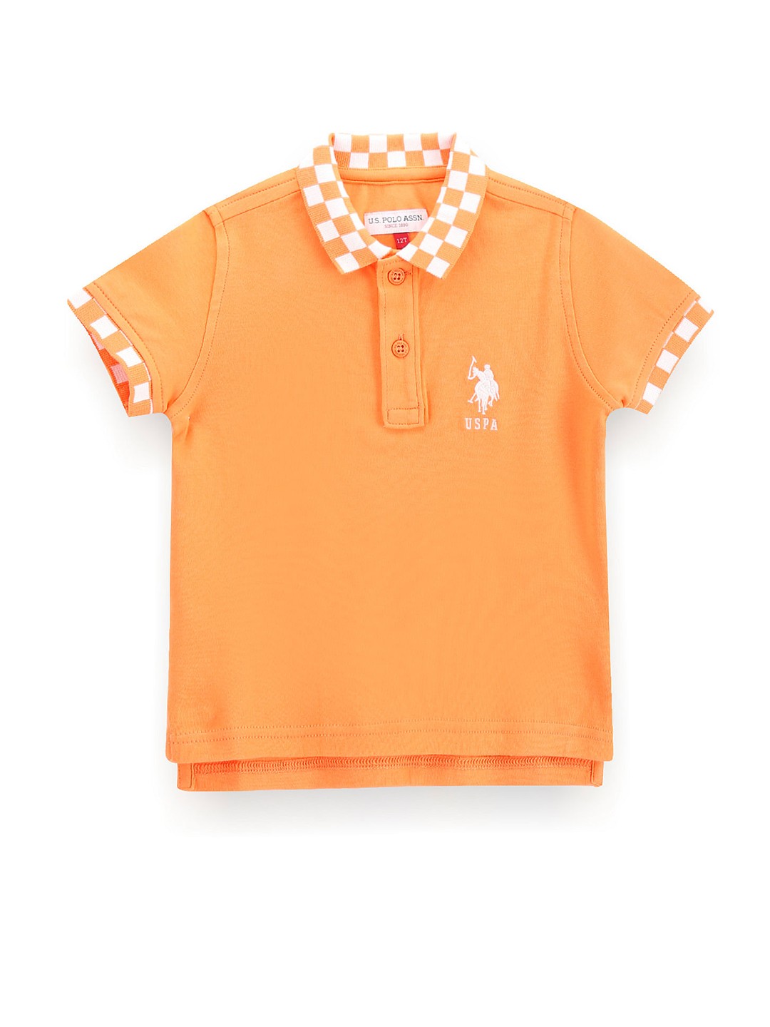 

U.S. Polo Assn. Kids Boys Polo Collar Pure Cotton T-shirt, Orange