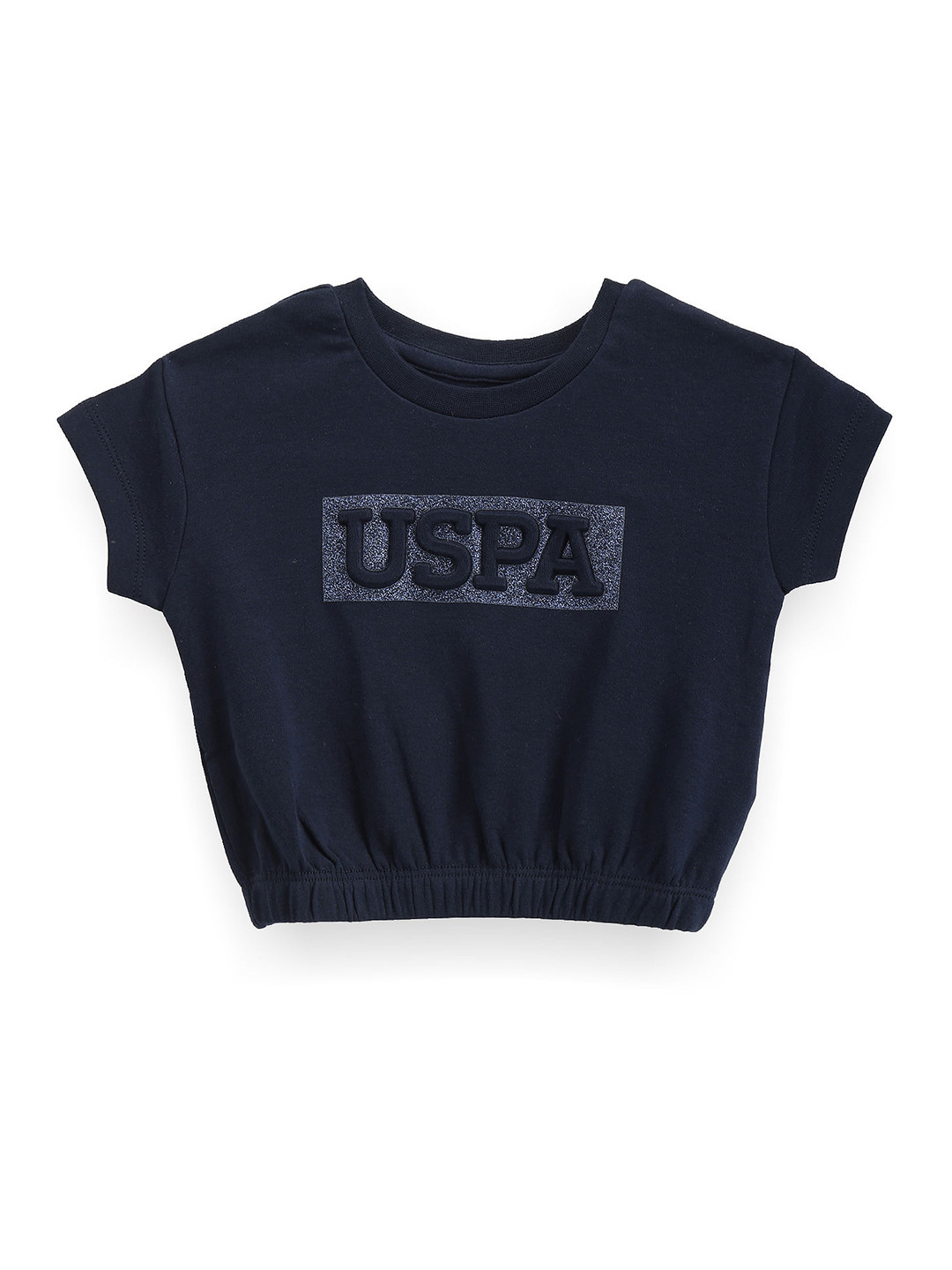 

U.S. Polo Assn. Kids Girls Round Neck Cotton T-shirt, Blue