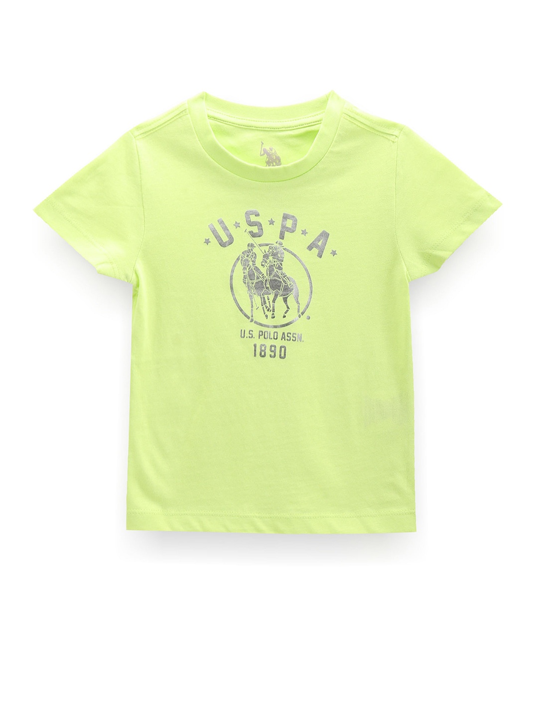 

U.S. Polo Assn. Kids Boys Printed Pure Cotton T-shirt, Green