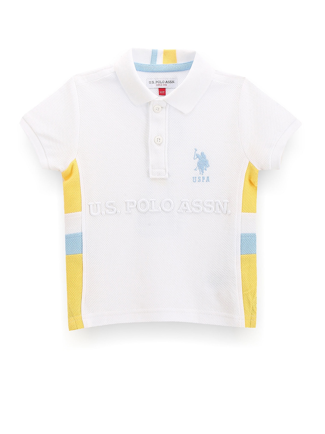 

U.S. Polo Assn. Kids Boys Embroidered Polo Collar Pure Cotton T-shirt, White