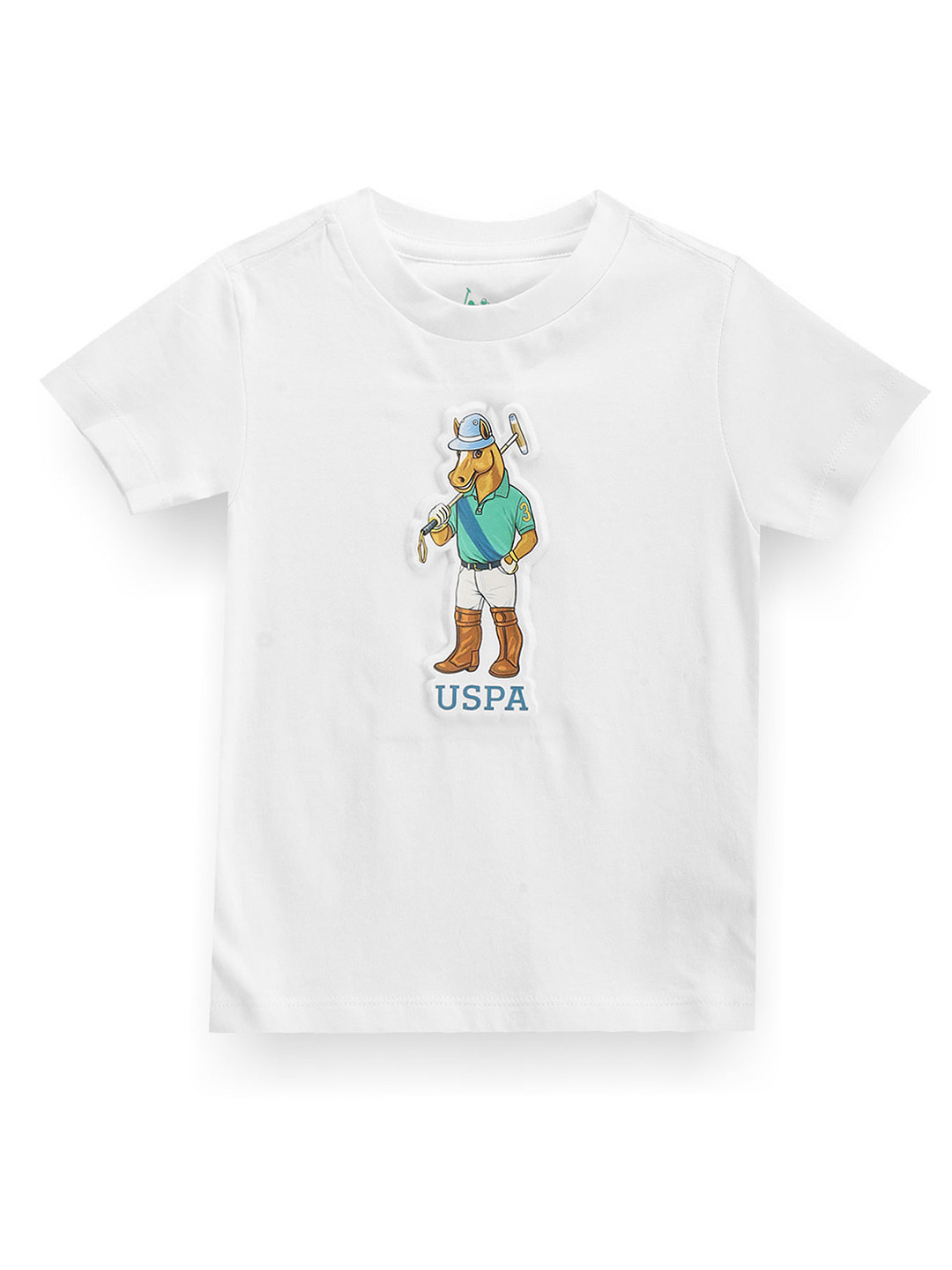 

U.S. Polo Assn. Kids Boys Graphic Printed Pure Cotton T-shirt, White