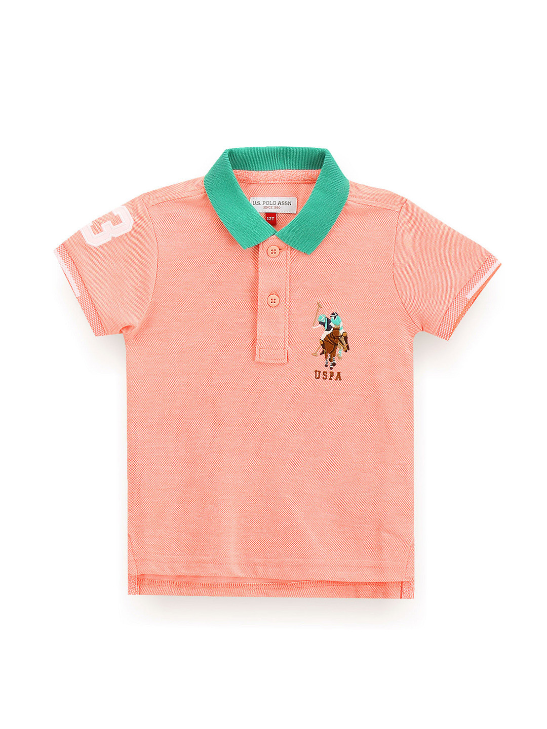 

U.S. Polo Assn. Kids Boys Polo Collar Pure Cotton T-shirt, Pink