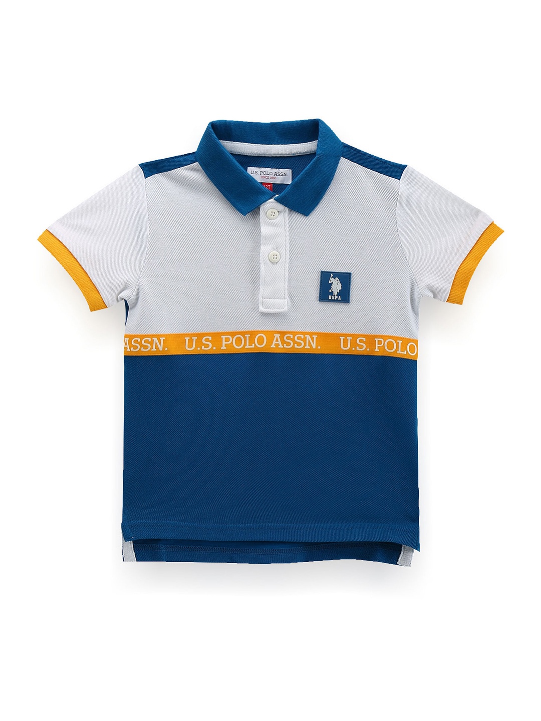 

U.S. Polo Assn. Kids Boys Polo Collar Pure Cotton T-shirt, Blue