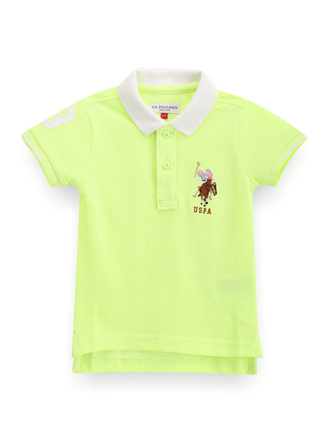 U.S. Polo Assn. Kids Boys Polo Collar Pure Cotton T-shirt, Green