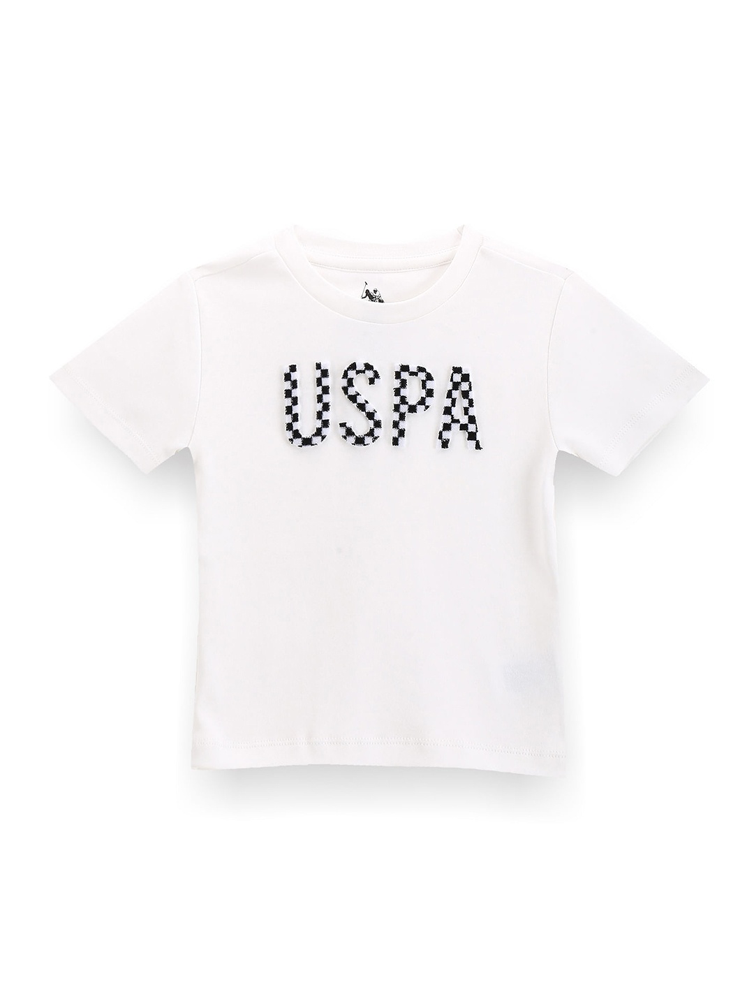 

U.S. Polo Assn. Kids Boys Typography Applique Pure Cotton T-shirt, White