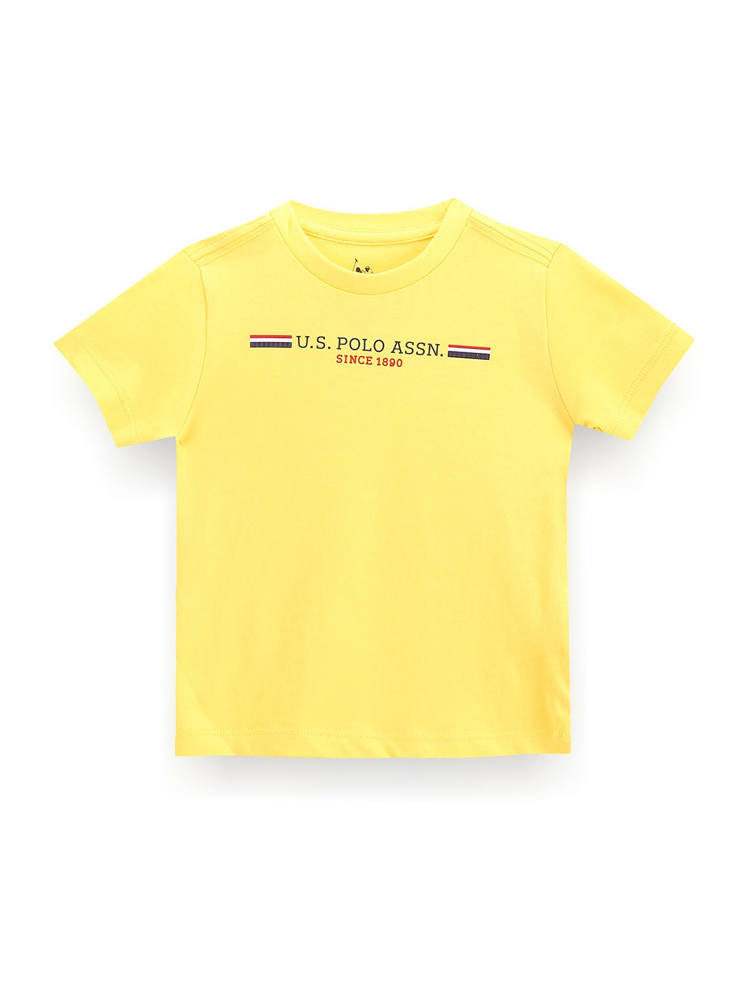 

U.S. Polo Assn. Kids Boys Typography Printed Pure Cotton T-shirt, Yellow