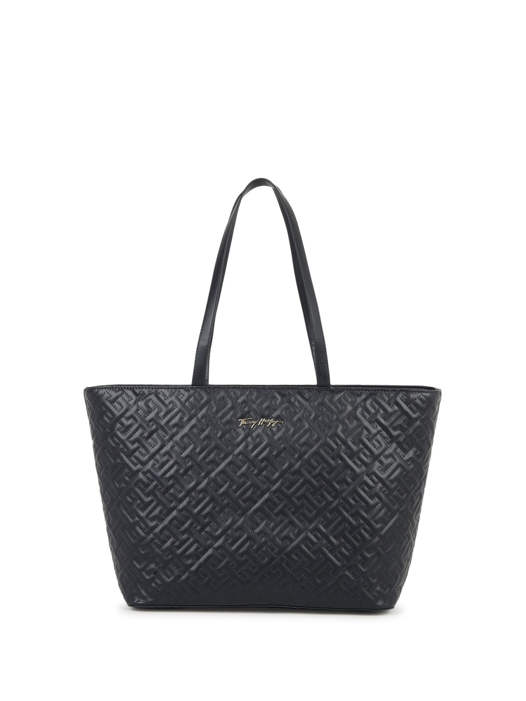 

Tommy Hilfiger Textured Oversized Shopper Shoulder Bag with Quilted, Blue