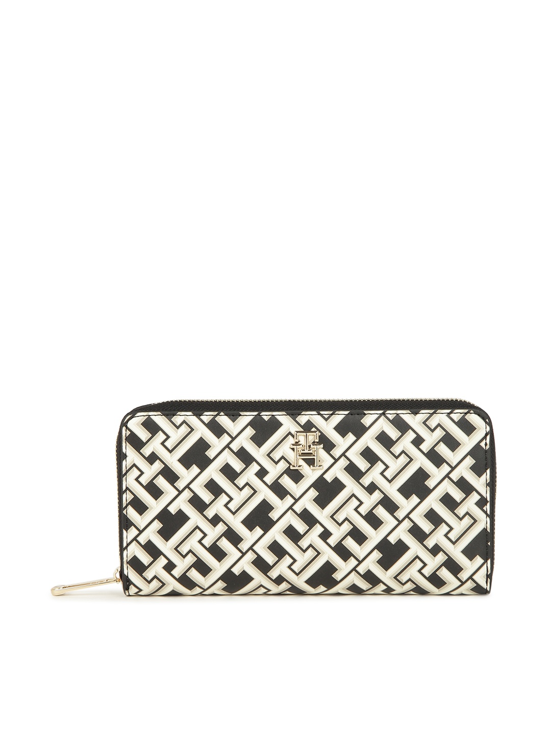 

Tommy Hilfiger Women Geometric Printed Zip Around Wallet, Black