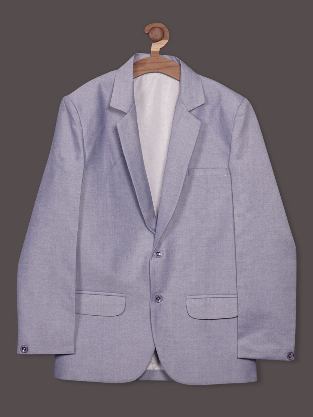 

RIKIDOOS Boys Cotton Notched Lapel Single-Breasted Tailored-Fit Casual Blazer, Blue